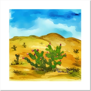 Prickly Pear cactus Posters and Art